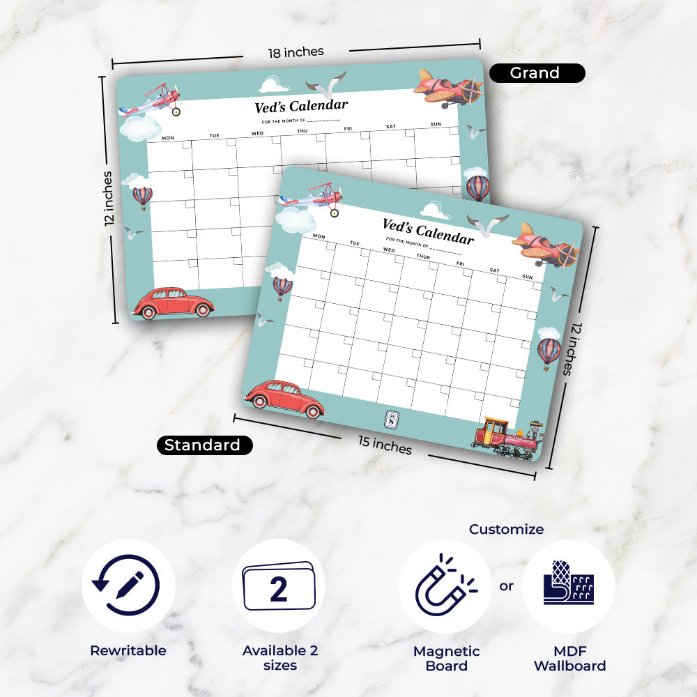 Personalised Kids Calendar - Wallboard