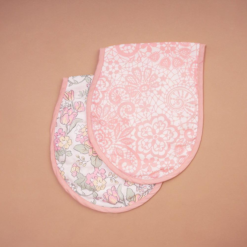 Pack of 2 Bamboo Muslin Burp Cloths - Bloom