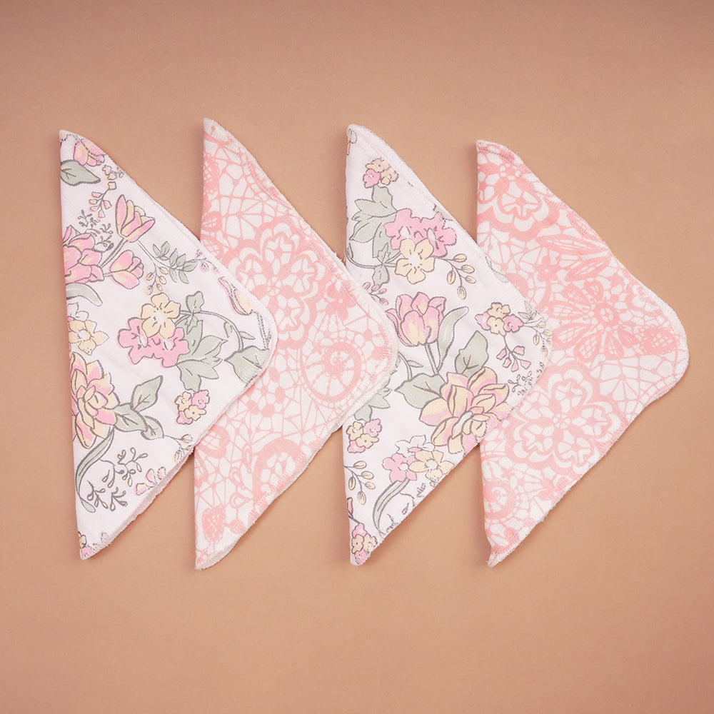 Pack of 4 Bamboo Muslin Napkins - Bloom