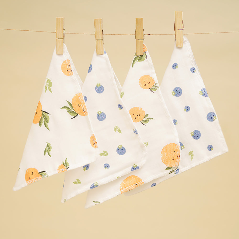 Pack of 4 Bamboo Muslin Napkins - Jolly