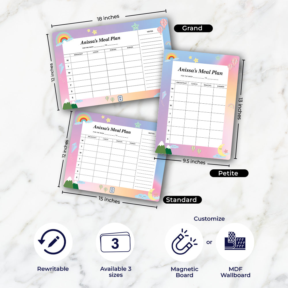 Personalised Kids Meal Planner - Magnet