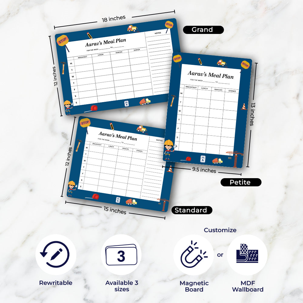 Personalised Kids Meal Planner - Magnet