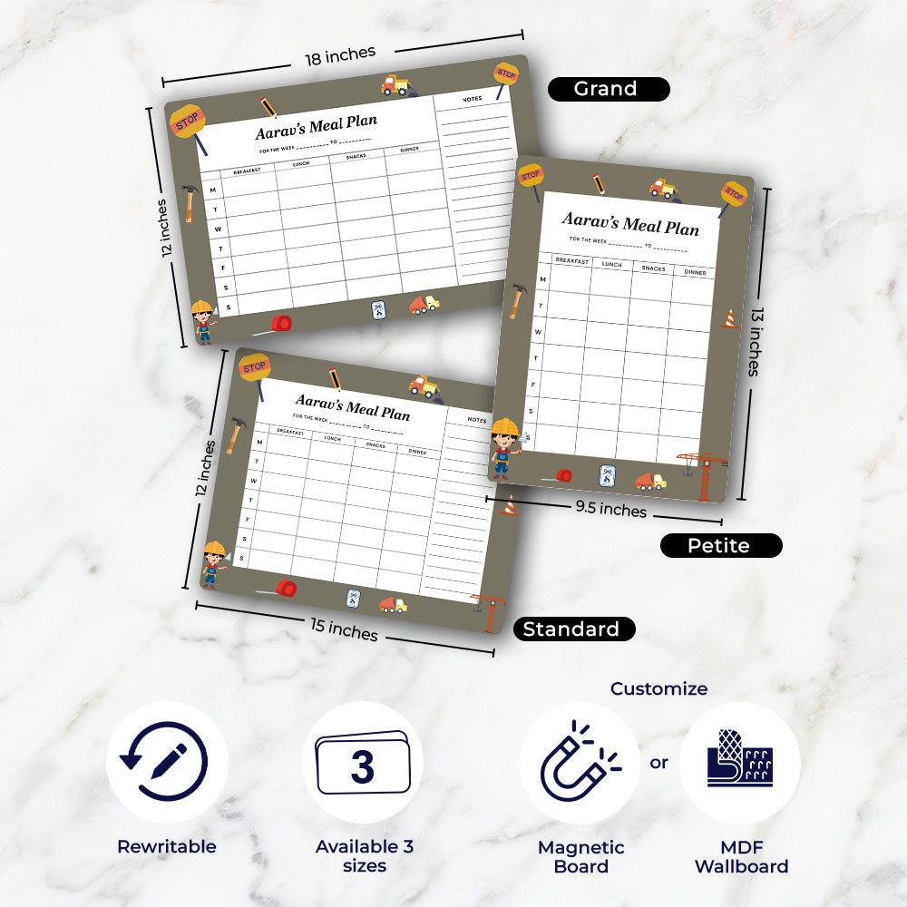 Personalised Kids Meal Planner - Magnet