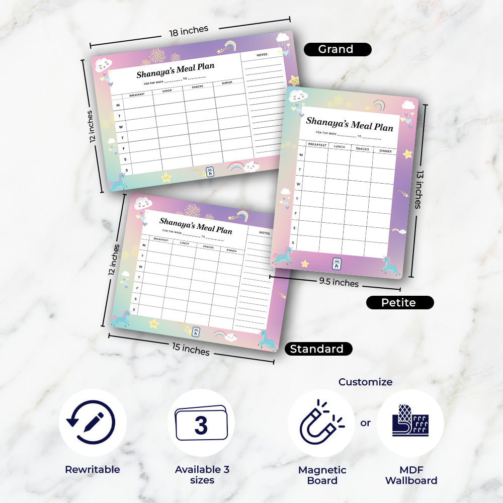 Personalised Kids Meal Planner - Magnet