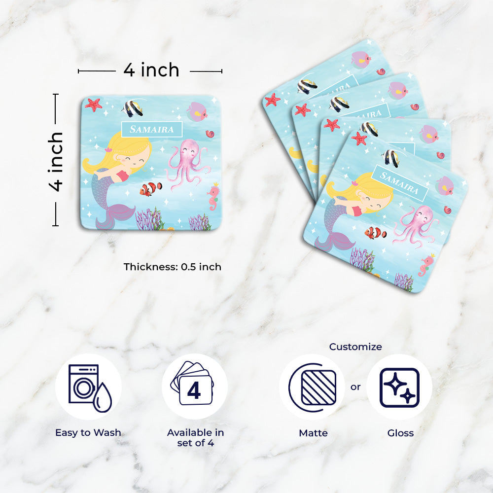Personalised Tableware Set (kids) (4 Placemats & 4 Casters)