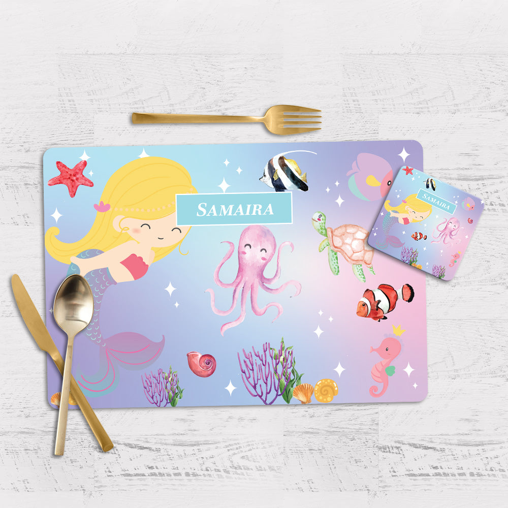 Personalised Tableware Set (kids) (4 Placemats & 4 Casters)