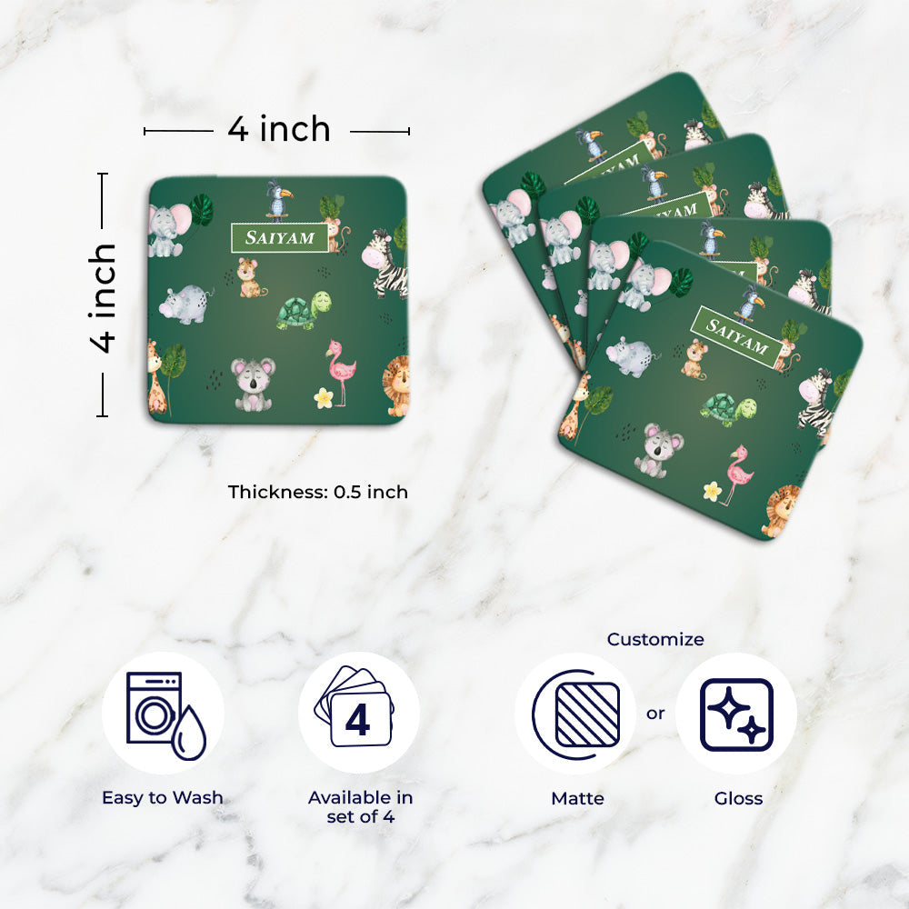 Personalised Tableware Set (kids) (4 Placemats & 4 Casters)