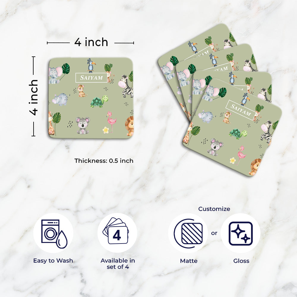 Personalised Tableware Set (kids) (4 Placemats & 4 Casters)
