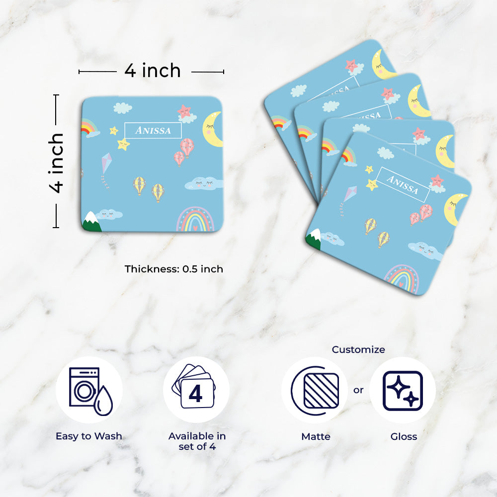 Personalised Tableware Set (kids) (4 Placemats & 4 Casters)