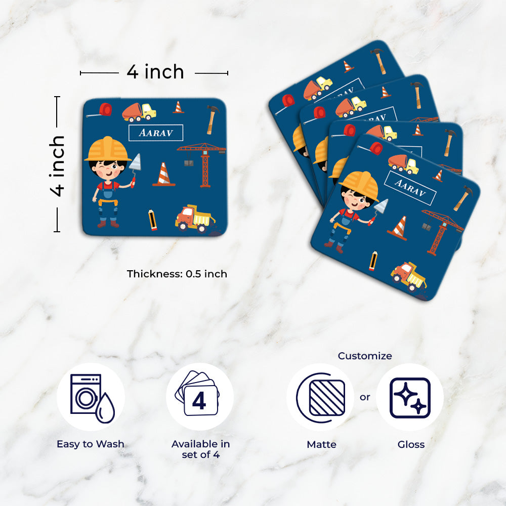 Personalised Tableware Set (kids) (4 Placemats & 4 Casters)