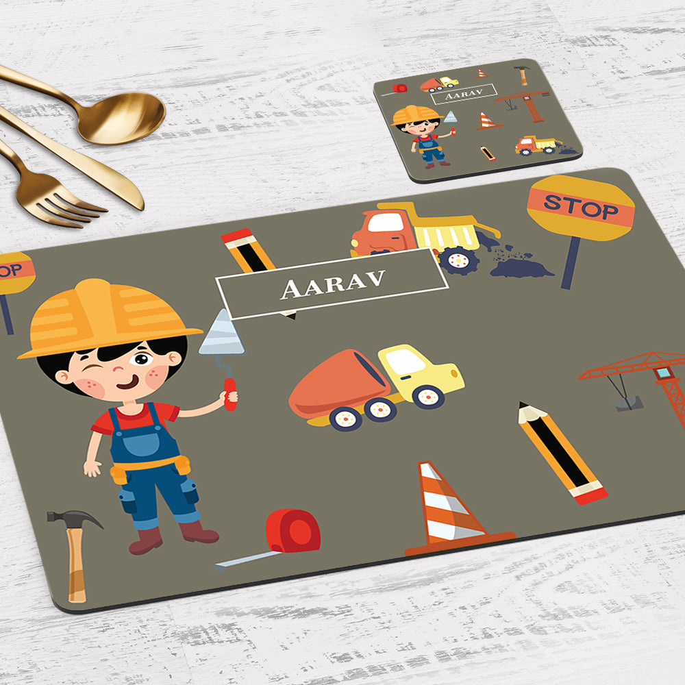 Personalised Tableware Set (kids) (4 Placemats & 4 Casters)