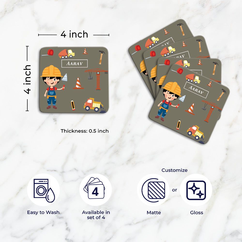 Personalised Tableware Set (kids) (4 Placemats & 4 Casters)