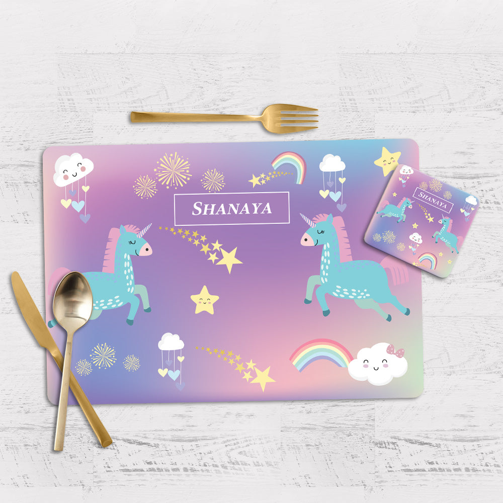 Personalised Tableware Set (kids) (4 Placemats & 4 Casters)