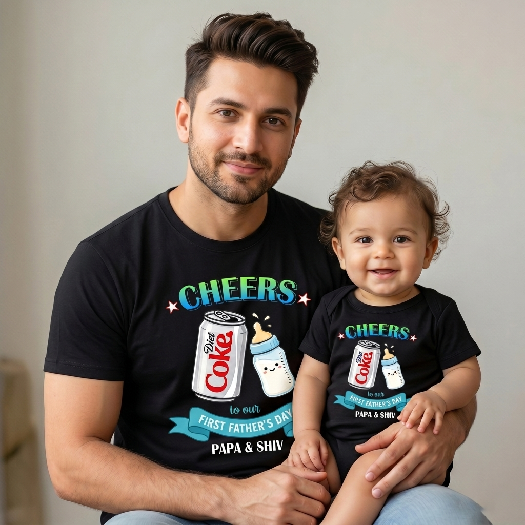 The Father's Day Combo - Cheers - Cola + Baby Bottle First Father's Day Black Combo