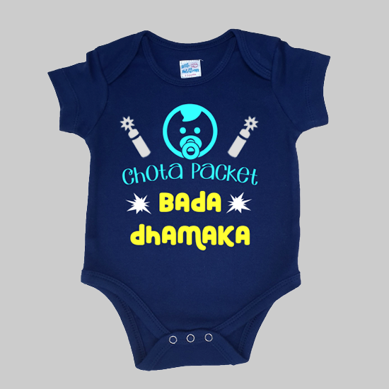 Chota Packet Bada Dhamaka Navy Blue Onesie / Tshirt