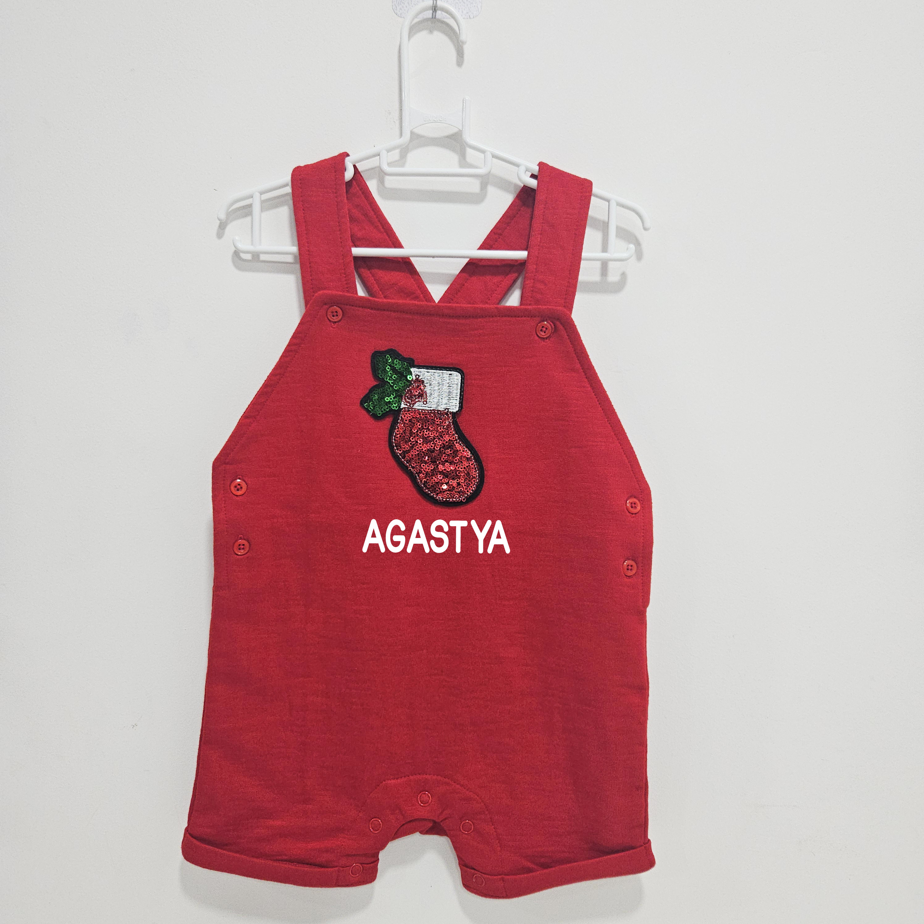 Christmas Red Dungaree (Stockings)