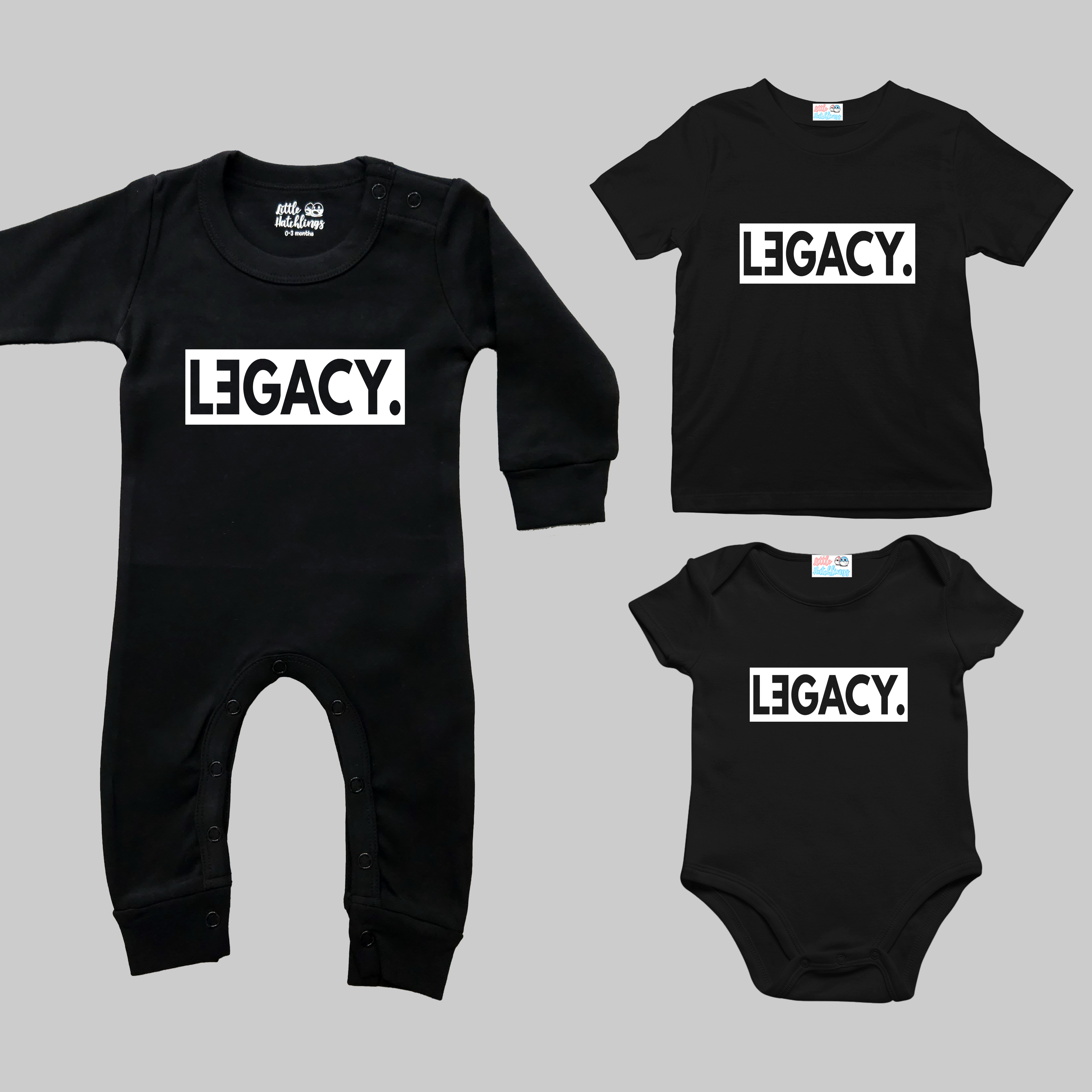 Legend Legacy Black Combo - Adult Tshirt + Kids Tshirt