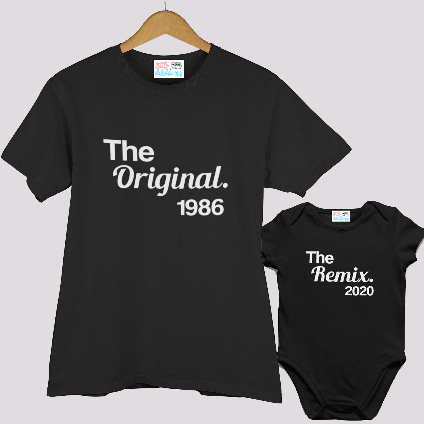 The Original + The Remix Black Combo - Onesie + Adult T-shirt