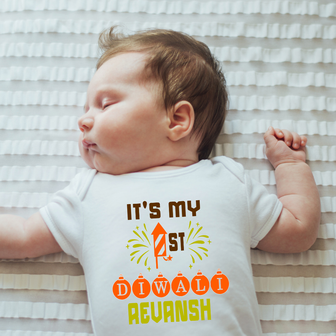 My First Diwali White Onesie / Full Romper /Tshirt (Rocket Sparks 2023)