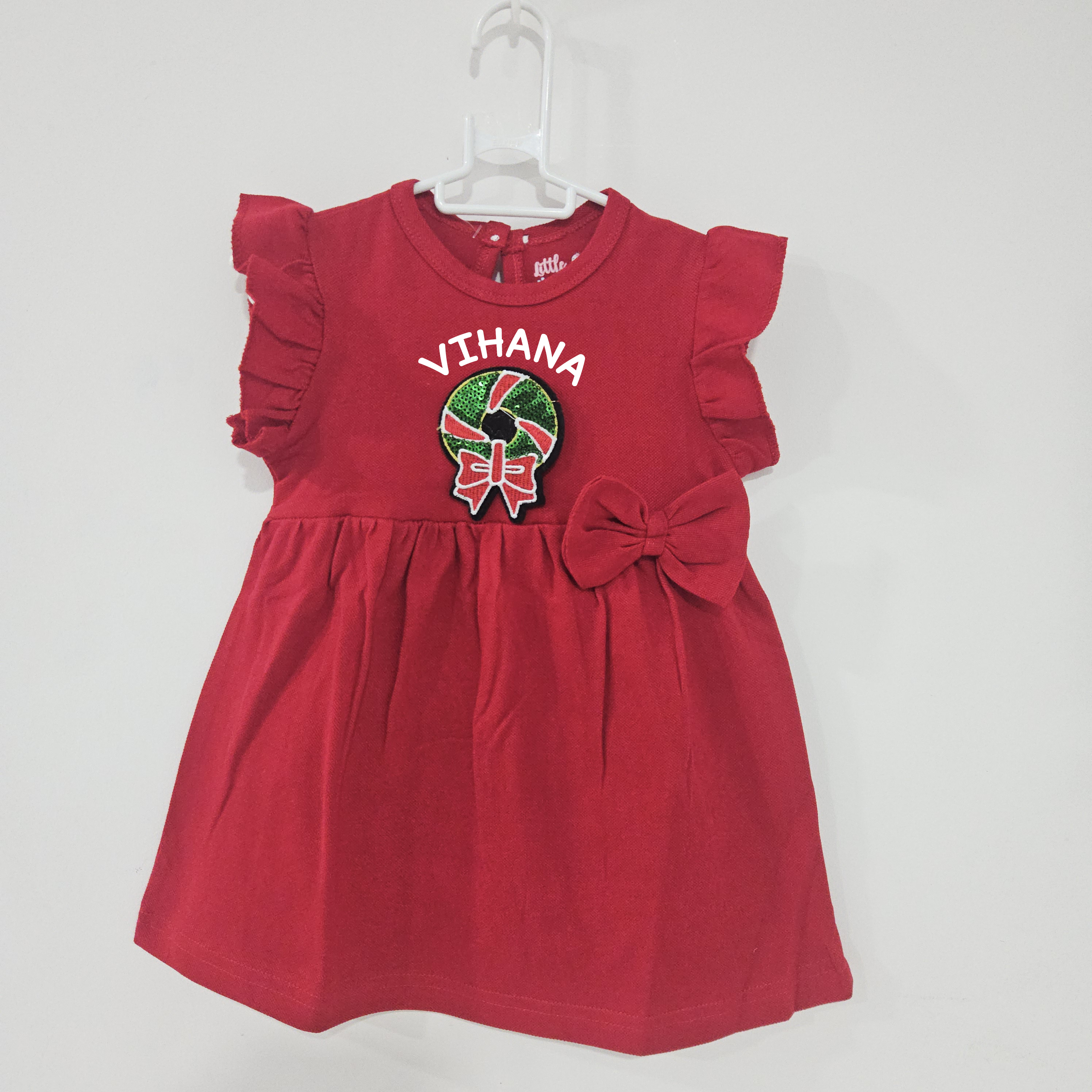 Christmas Red Frock (Wreath)