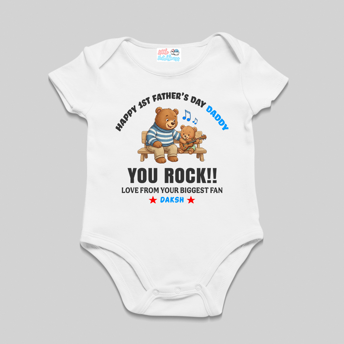 Happy First Father's Day - You Rock White