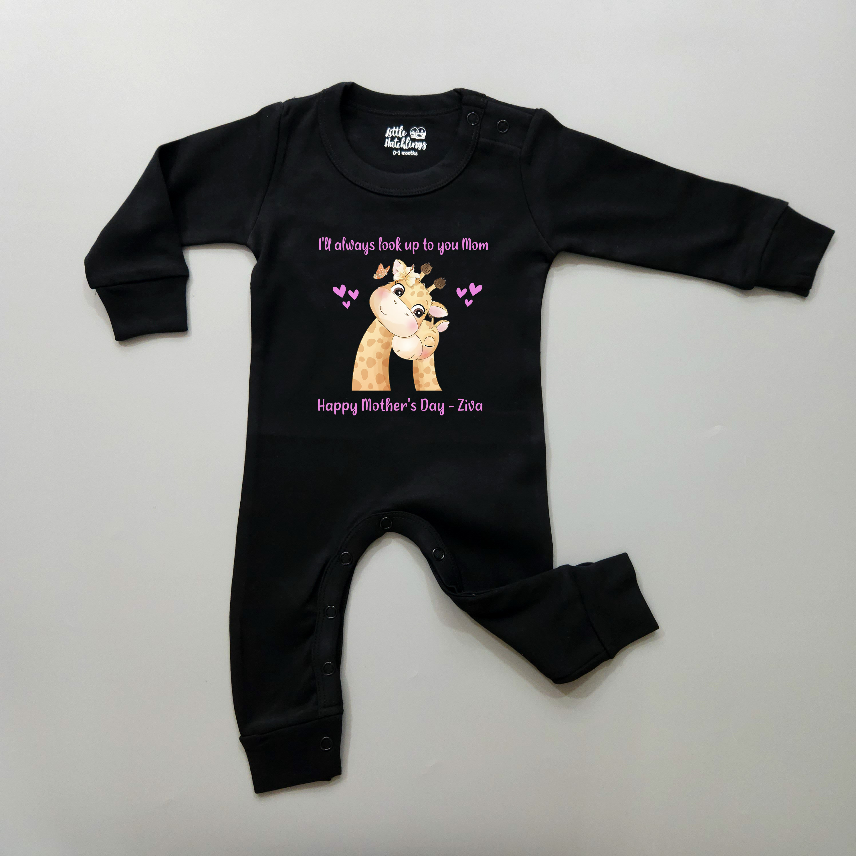 Happy Mother's Day Giraffe 2024 Black