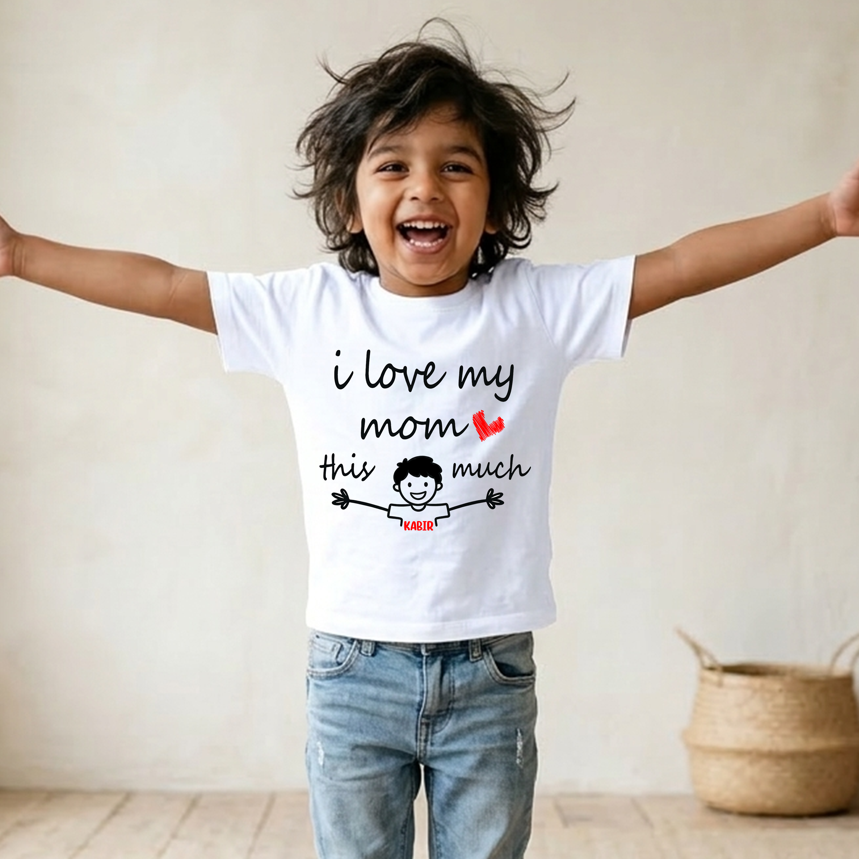 I love my mom this much (Boy - White)