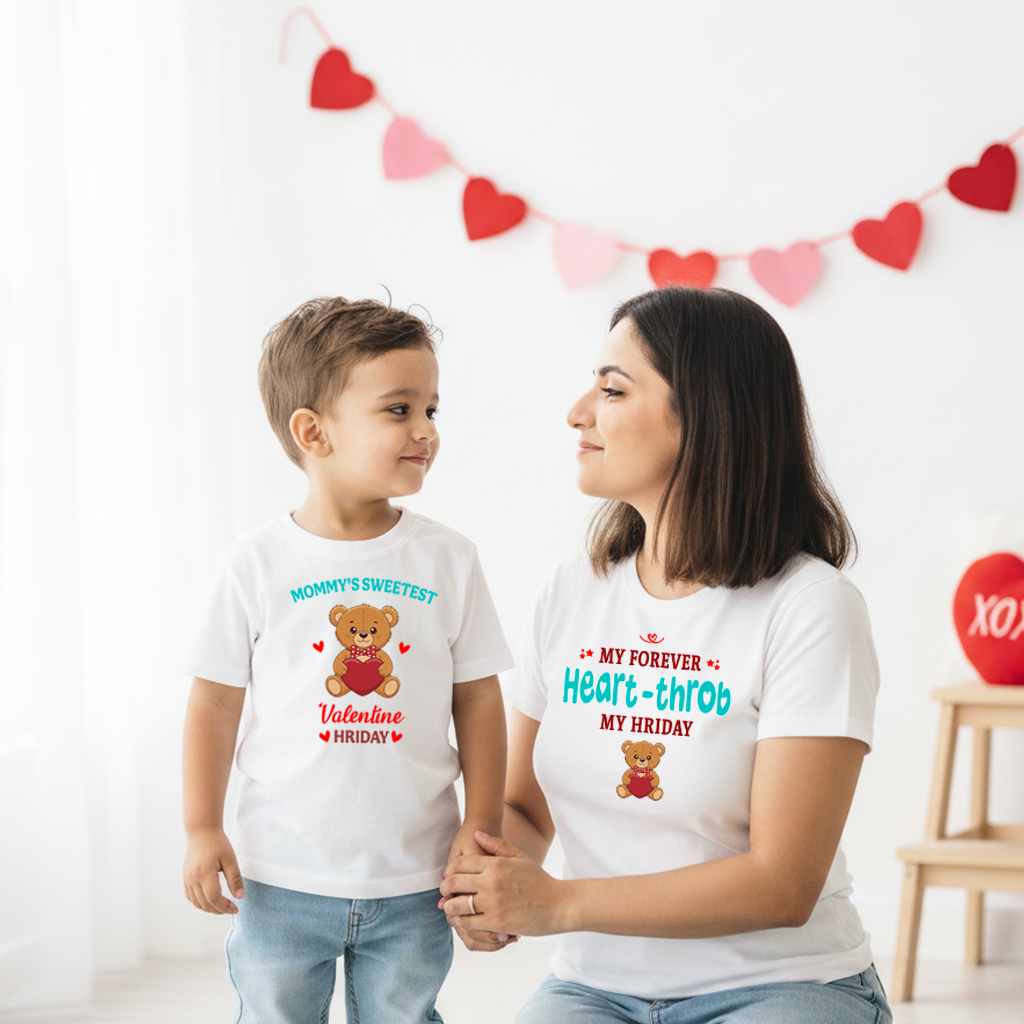 Mom Son Valentine's Combo White