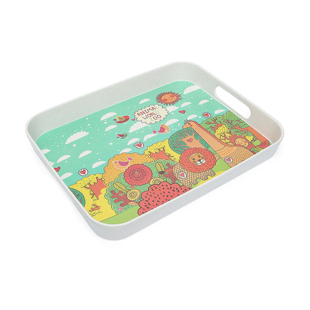 Little Surprise Box Jungle Theme 7 pcs Eco friendly Bamboo Fibre Garden/ Picnic/Home Meal set for Kids