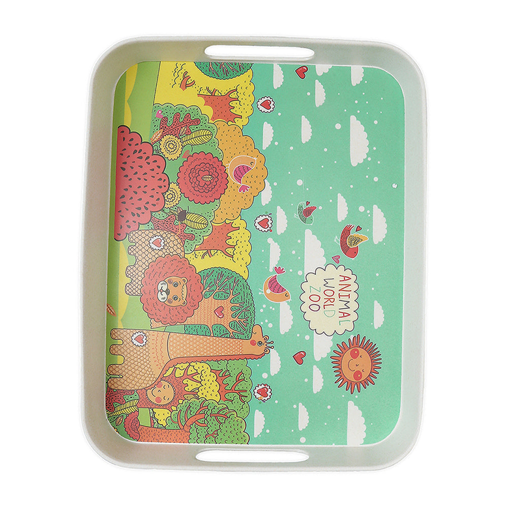 Little Surprise Box Jungle Theme 7 pcs Eco friendly Bamboo Fibre Garden/ Picnic/Home Meal set for Kids