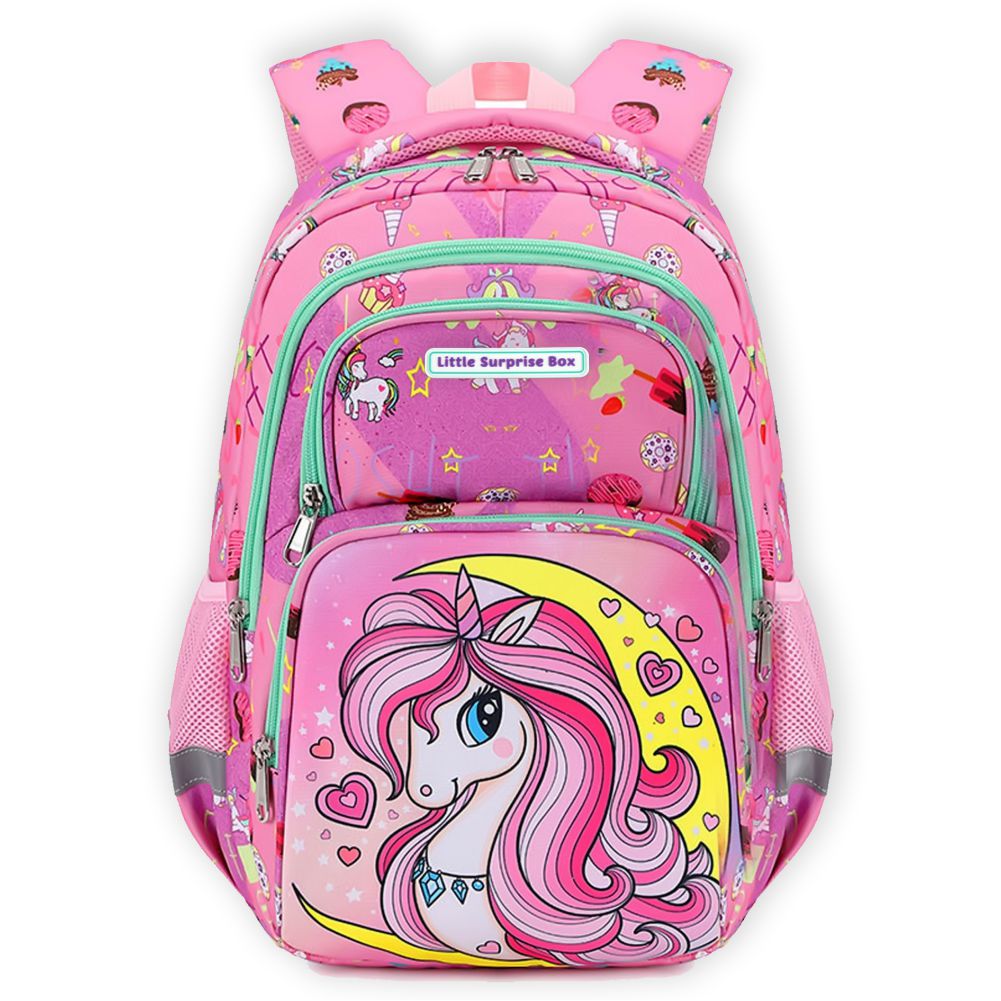 3pcs Moonlit Unicorn Matching Backpack,Lunch Bag and Stationery Pouch,5yrs - 9yrs