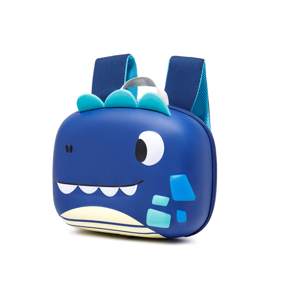 Little Surprise Box Derek The Dino 3D Light Weighted Ergo Backpack For Toddlers & Kids With Leash, Blue