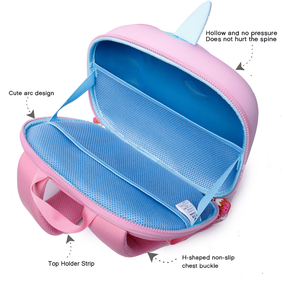 Little Surprise Box, Flashy The Unicorn, 3D Light Weighted Ergo Backpack For Toddlers & Kids With Leash.