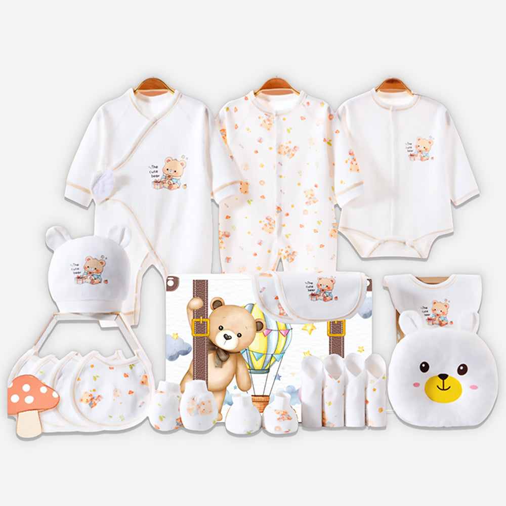 Little Surprise Box, 20pcs Gift Bear Hamper for Newborn Baby Boy / Baby Girl, Giftset for Baby , All Season wear, 0-12 months