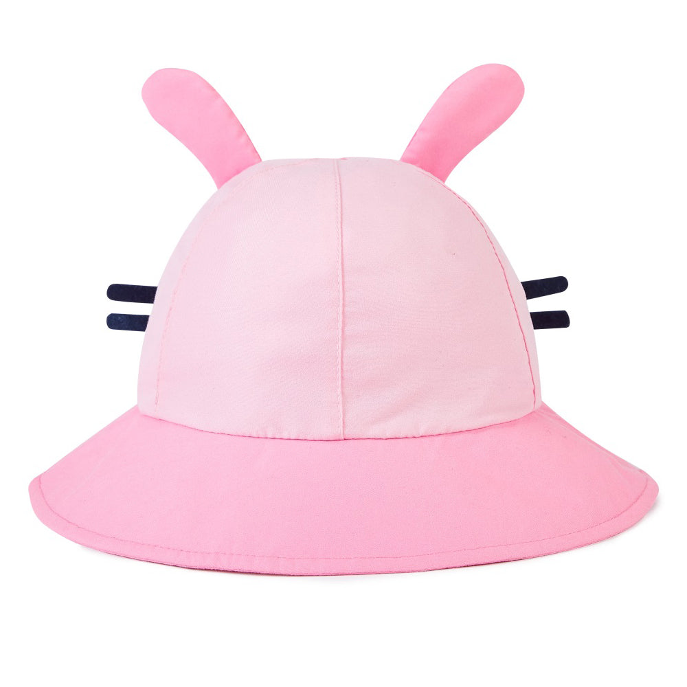 Little Surprise Box 3d Black whisker Bunny Wide Coverage Sun Hat for Kids& Toddlers with Adjustable Strap