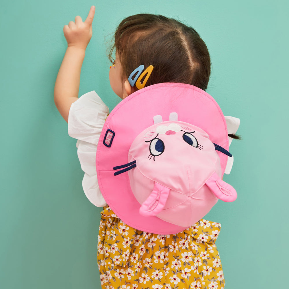 Little Surprise Box 3d Black whisker Bunny Wide Coverage Sun Hat for Kids& Toddlers with Adjustable Strap