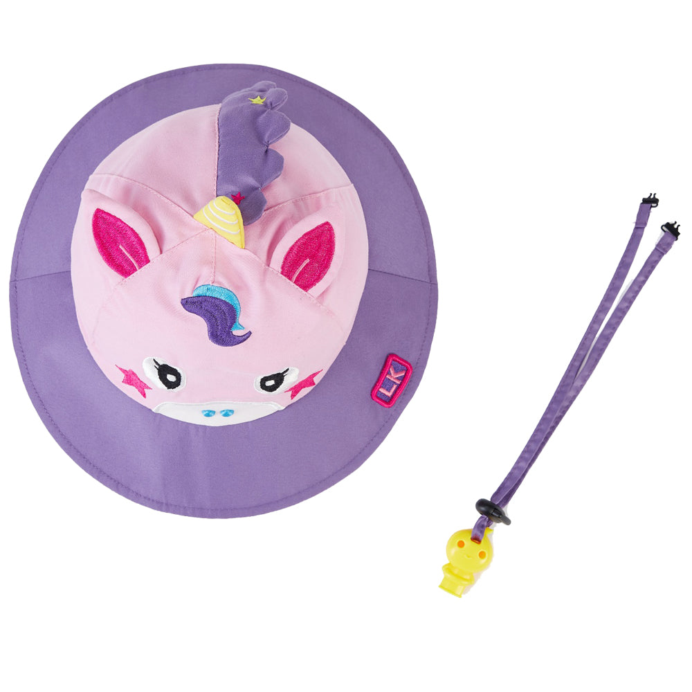 Little Surprise Box 3D Horn Unicorn Wide Coverage Sun Hat for Kids& Toddlers with Adjustable Strap