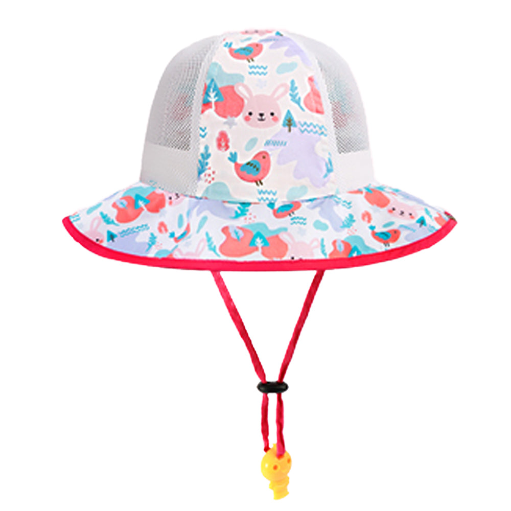 Little Surprise Box White Rabbit breathable Net wide brim Sun Hat for Kids& Toddlers with Adjustable Strap