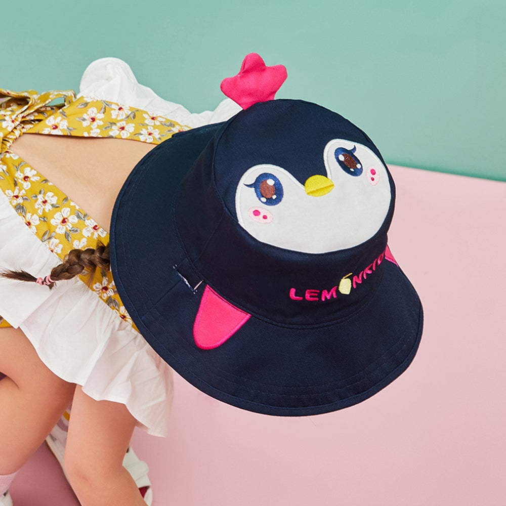 Little Surprise Box Pink & Navy Dual Side Reversible Sun Hat with UPF50+ for Toddlers& Kids