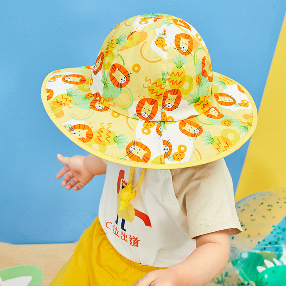 Little Surprise Box,Yellow Lion Wide Coverage Sun Hat for Kids& Toddlers with Adjustable Strap