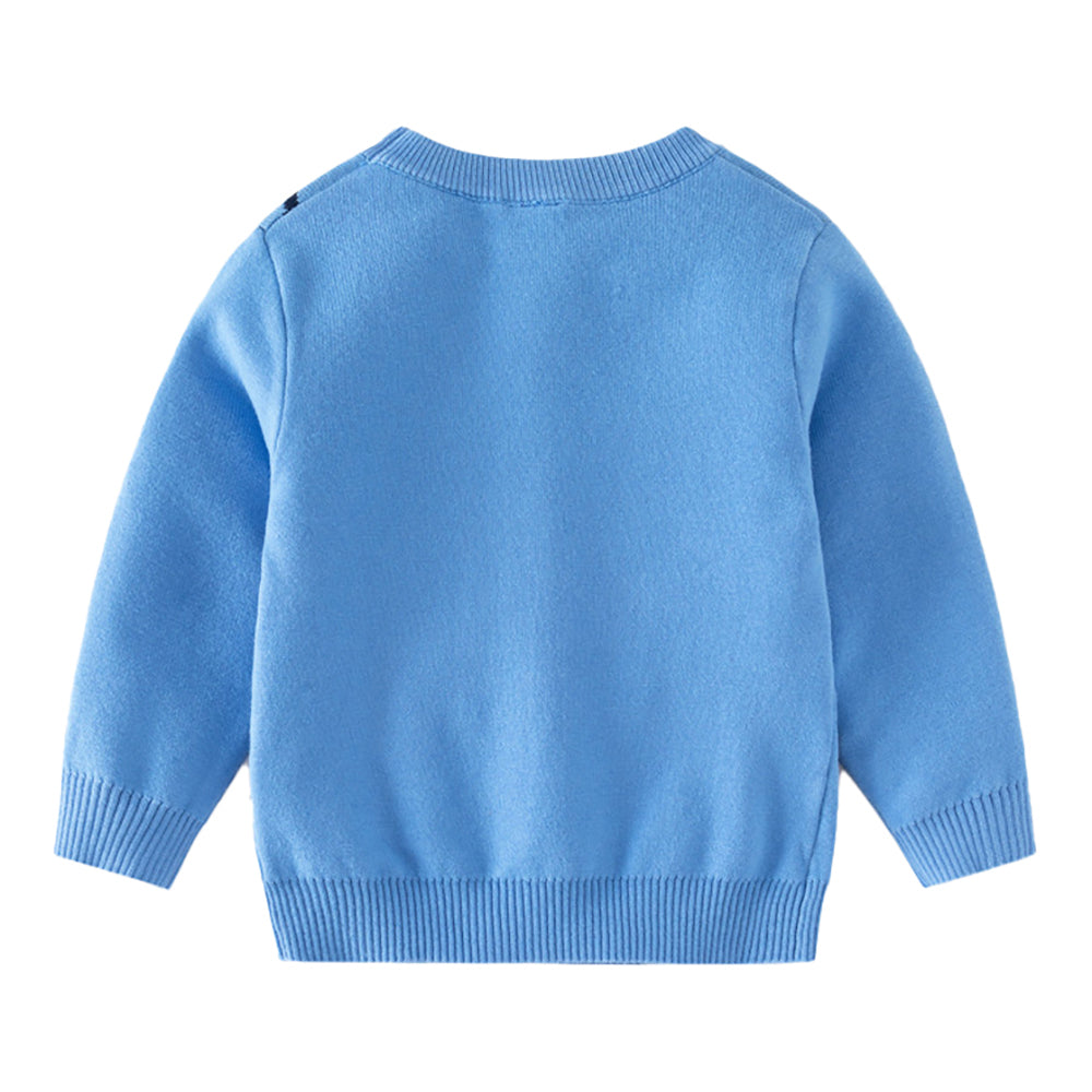 Little Surprise Box Blue Toeing Car Theme Cardigan/Warmer/Sweater for Toddlers & Kids