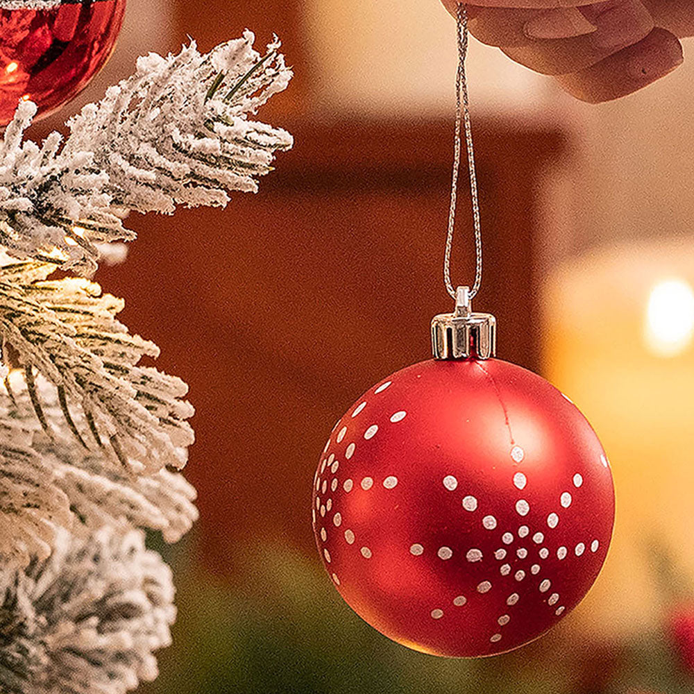 Little Surprise Box 70pcs Red & White Santa Claus themed Christmas Balls tree hanging Xmas Decoration set.