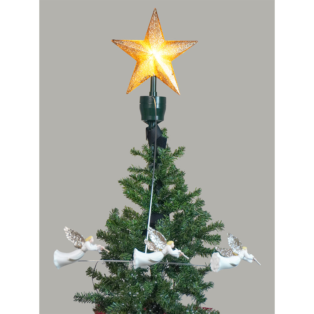 Little Surprise Box ,Three Angels Rotating Christmas Tree Animated Topper