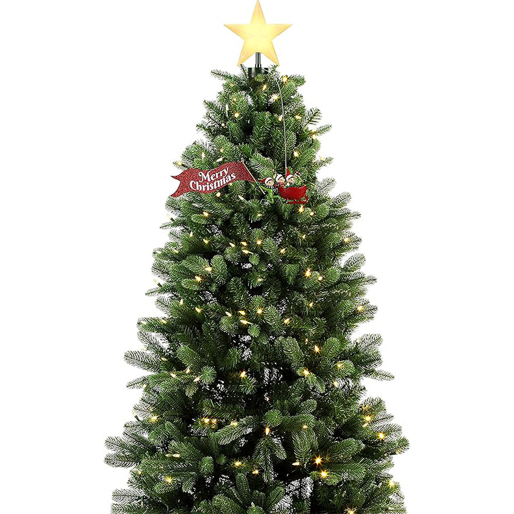 Little Surprise Box ,Three Elves Rotating Christmas Tree Animated Topper