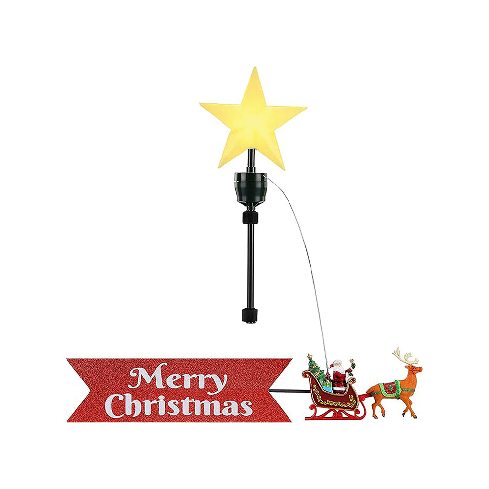 Little Surprise Box ,Santa Sleigh Rotating Christmas Tree Animated Topper