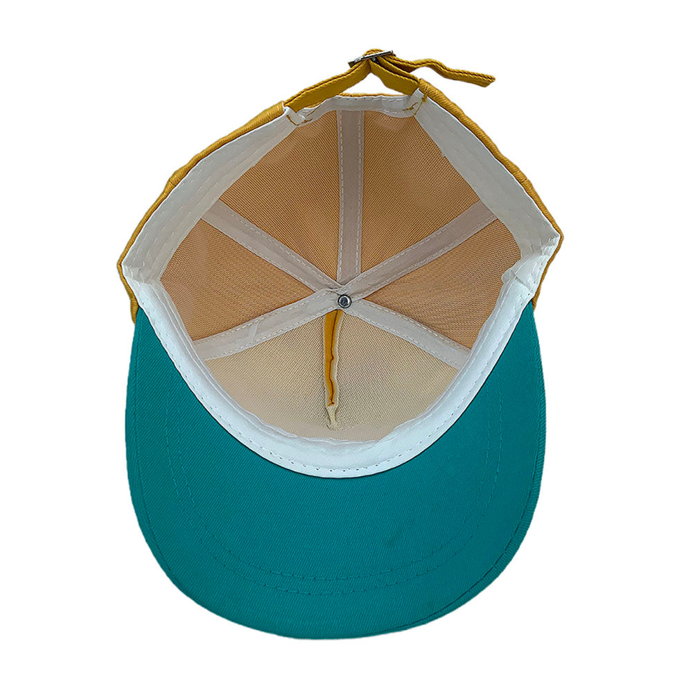Little Surprise Box, Yellow & Teal 3d Dino on wheels Casual Cap for Kids