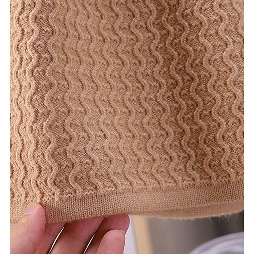 Little Surprise Box Brown & Cream Front Floral Jacket Patterned Knitted Frock Winterwear For Girls