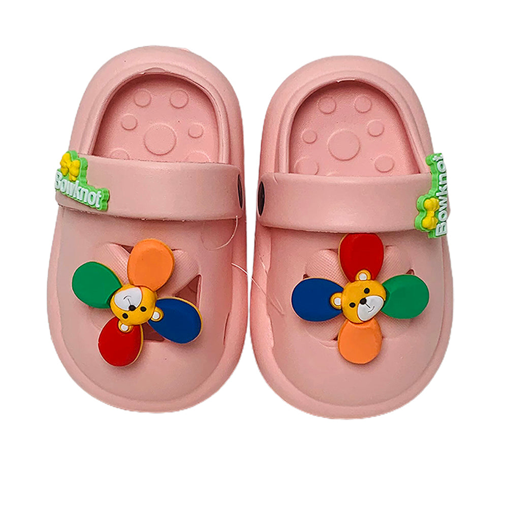Little Surpise Box Pink Pinwheel Slip On Clogs, Summer/Monsoon All Season Footwear For Toddlers & Kids
