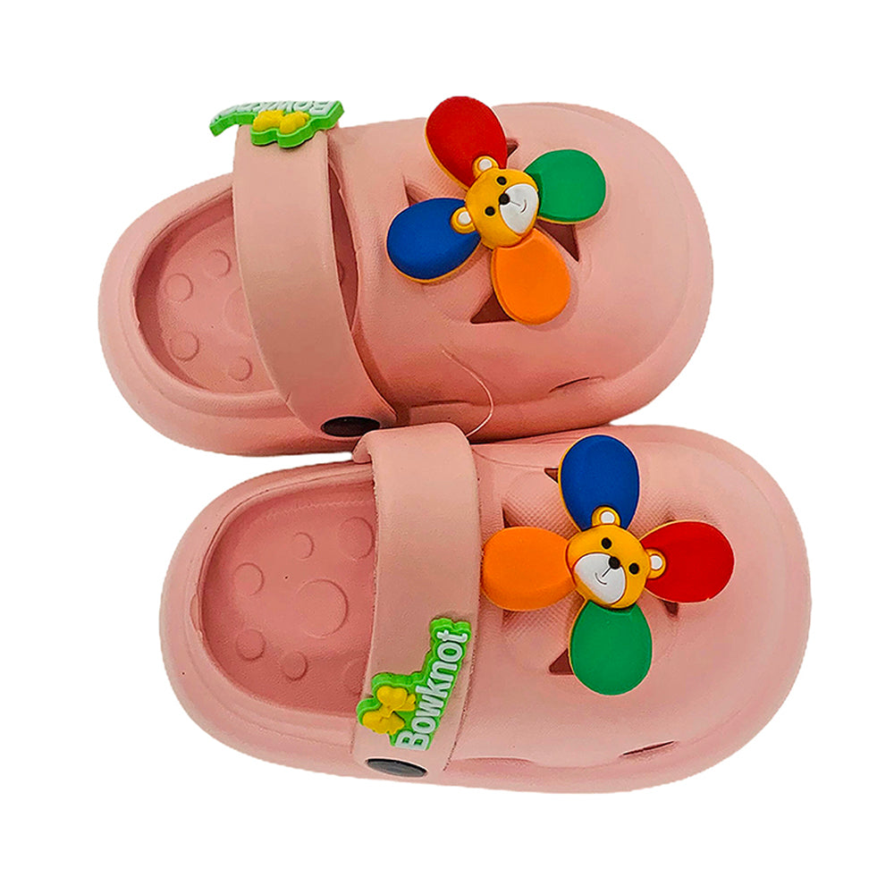 Little Surpise Box Pink Pinwheel Slip On Clogs, Summer/Monsoon All Season Footwear For Toddlers & Kids