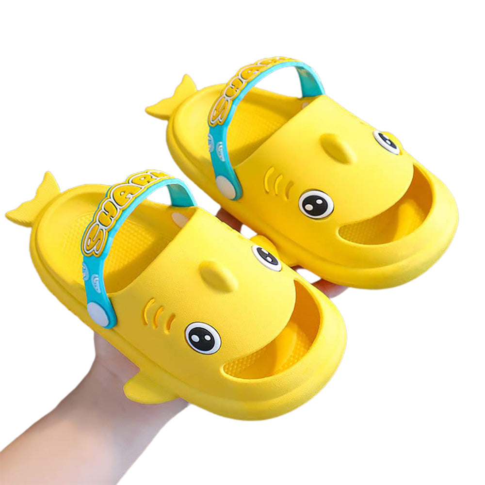 Little Surprise Box Yellow Shark Slip On Clogs ,Summer/Monsoon/ Beach Footwear For Toddlers And Kids, Unisex.